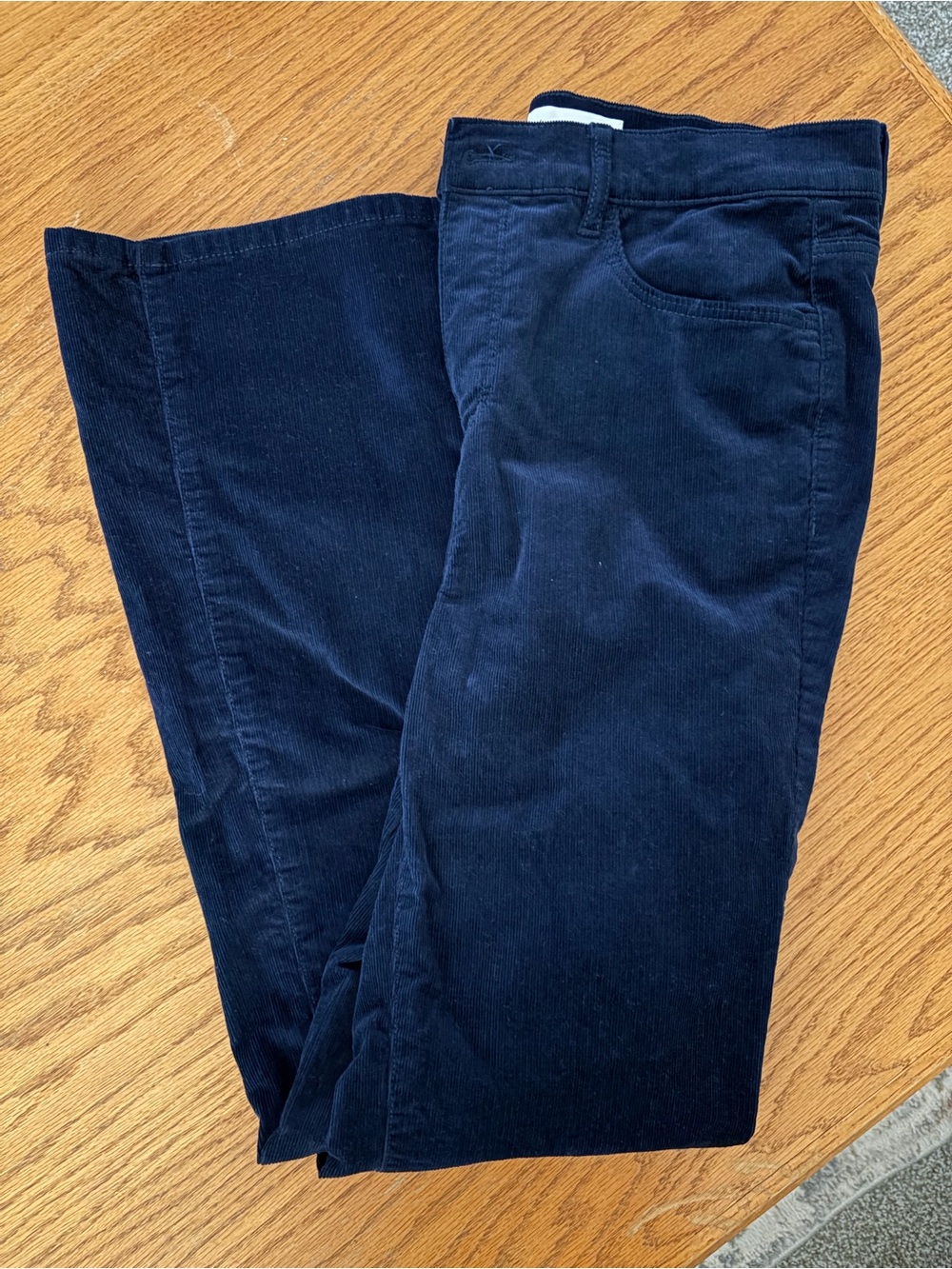 Navy Corduroy Pants Slight Flare